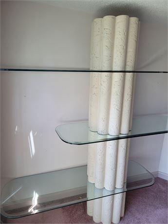 Contemporary Resin and Glass Display Shelving Unit
