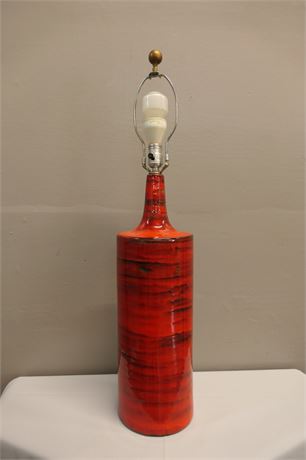 Vintage Red Cylindrical Lamp without a shade