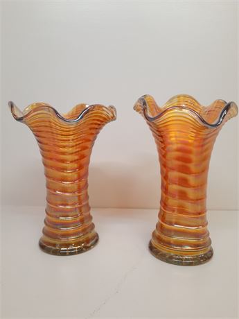Imperial Carnival Glass Vases