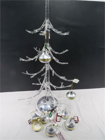 KURT ADLER Hershey's Kiss Porcelain Trinket Box Ornaments w/Tree