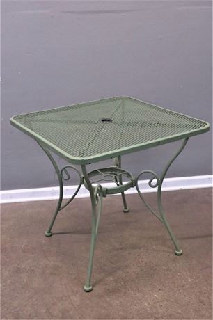 Green Metal Garden Table with diamond design
