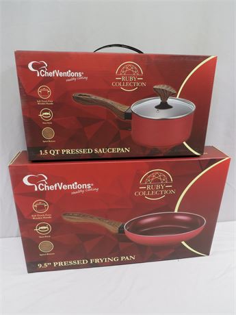 CHEFVENTIONS 1.5 Qt. Pressed Saucepan / 9.5" Frying Pan