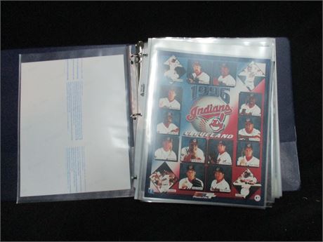 Very Large Collection of Standard Cleveland Indian Player Photos in Hard Binder