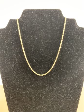 14KT Yellow Gold 18" Rope Chain Necklace