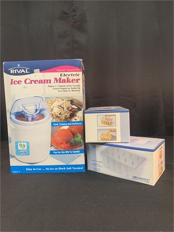 New in Box Rival Electric Ice Cream Maker with Freeze Pop Maker