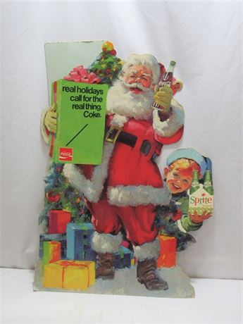 Vintage Christmas Coca-Cola/Sprite Advertising Store Sign