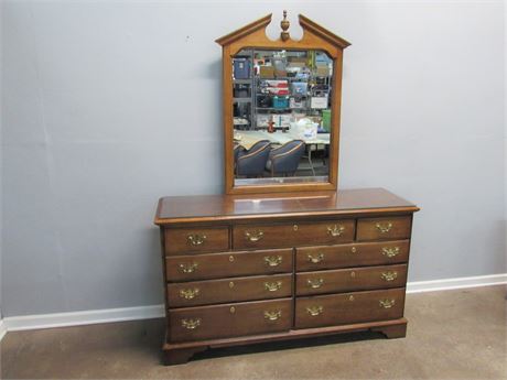 Dixie Furniture 9 Drawer Dresser with Mirror