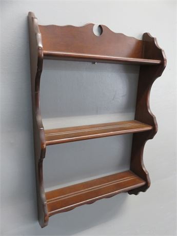 Wooden Plate Rack Wall Shelf