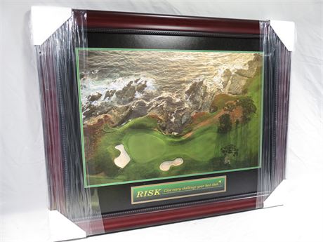 RISK - Framed Motivational Golf Course Board Print