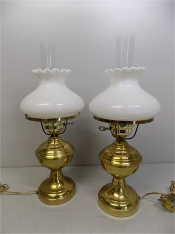 Edwardian Brass Lamps