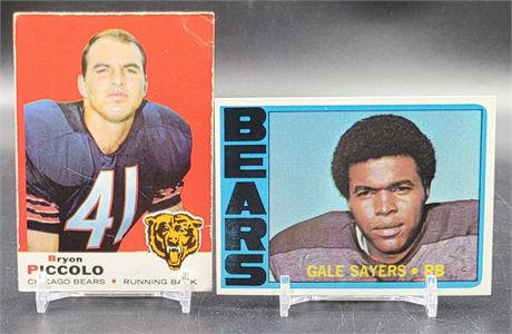 Brian Piccolo 1969 Topps Rookie Card and Gale Sayers 1972 Topps Football Card