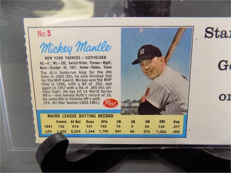 Mickey Mantle & Maris 1962 Baseball Cards