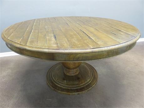 Rustic Solid Oak Pedestal Table