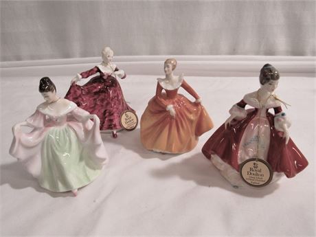 4 Vintage Royal Doultons by Peggy Davies - 3 with tags