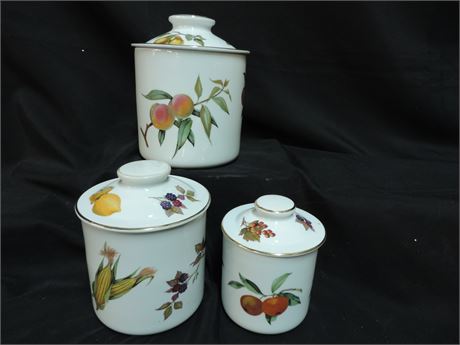 ROYAL WORCESTER 'Evesham' Canisters