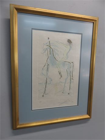 SALVADOR DALI "Nude On Horseback" Etching Signed Artist Proof
