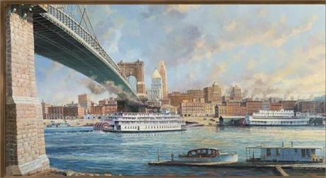 Michael Blaser, "Cincinnati Morning", lithograph, 91/1800 signed and numbered