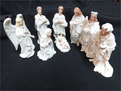 8-Piece Porcelain Nativity Figurine Set