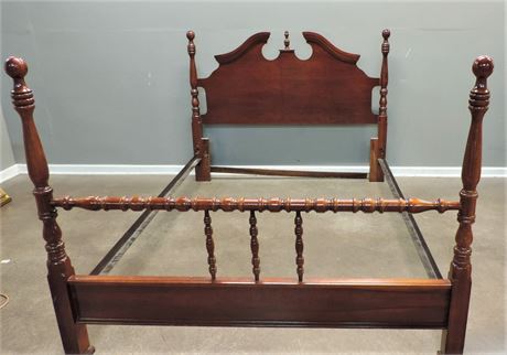 Vintage Cherry Queen or Full Size Wood Headboard and Footboard
