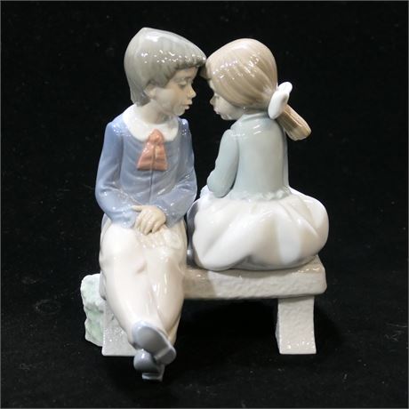 NAO by LLADRO "First Love" Couple on a Bench Figurine Sculpture