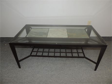 Contemporary Style Glass Top Coffee Table