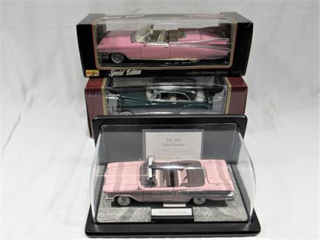 3 Diecast Cars 2 - 1:18 Scale Cars with Boxes and a 1:24 Scale with Display Case