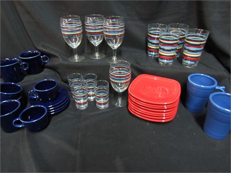 Vintage Fiesta Plates & Glasses