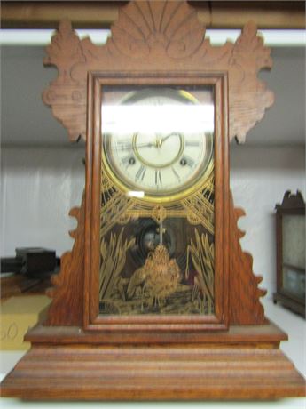 Antique Waterbury Kitchen Mantel Clock 8-Day, Time/Strike