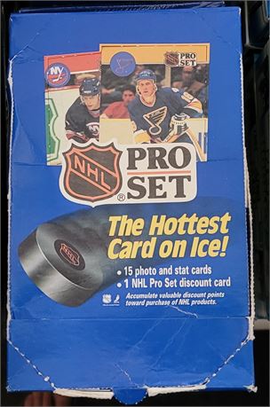1990-91 Pro Set NHL Hockey Wax Box with Factory Sealed Packs