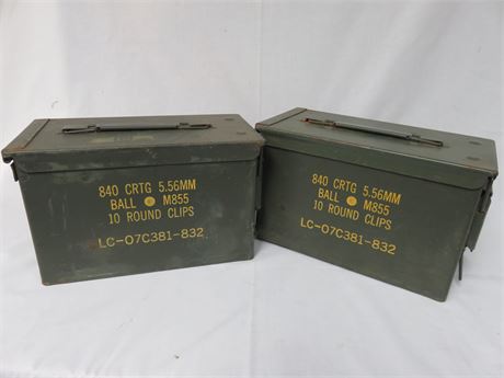 O.D. Green Military Surplus 5.56mm Ammo Boxes
