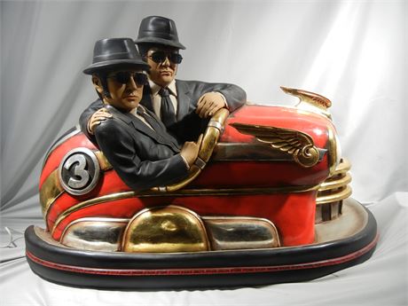 Large Blues Brothers Wall Art, Lighted Red Bumper Car