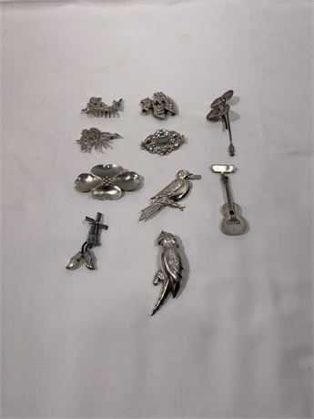 Lot of Sterling Silver  Pins