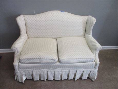 Nice Clean White Classic Style Love Seat