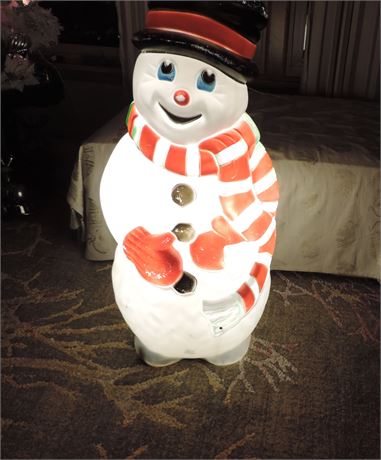 Large Vintage Snow Man Lighted Blow Mold