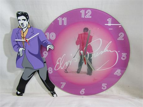 Elvis Clocks, Hip Swing and Pink Round Clock