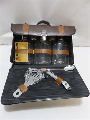 NOYMER Blacksmith Leather Travel Flask Set