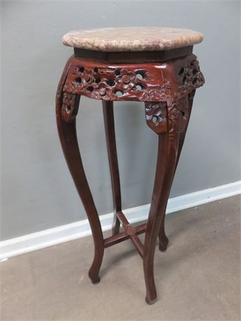 Asian Marble Top Plant Stand