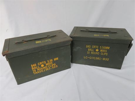 O.D. Green Military Surplus 5.56mm Ammo Boxes