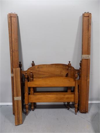 Two Twin Antique Wood Bed Frames