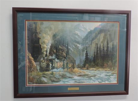 DAVID TUTWILER 'Steam In The Rockies' Painting