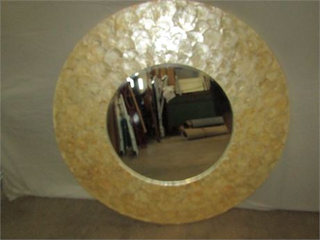 Gold Stamped Round Wall Mirror