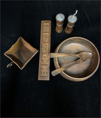 Wood Bowl and Utensil Set and more