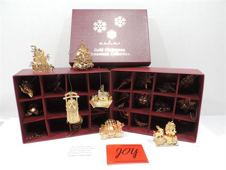 DANBURY MINT Gold Tone Christmas Ornaments