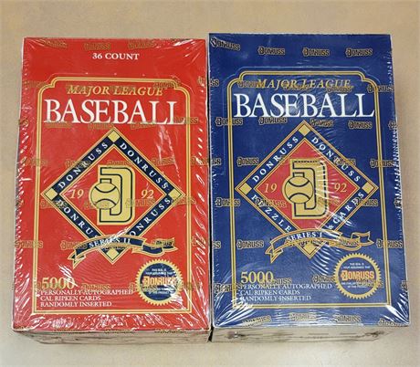 1992 Donruss Baseball Series 1 &  2 Sealed Wax Boxes  Cal Ripken Jr Auto?
