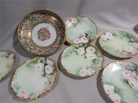 D. Co. Delimiorese French Limoges Hand Painted Plates, and Nippon Plate