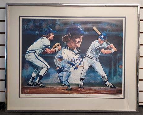 George Brett signed and Artist Signed and Numbered Painting