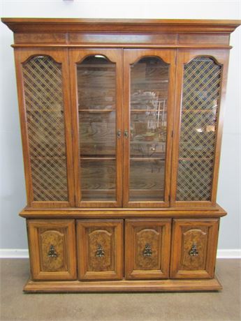 Vintage Unique China Hutch, 4 Swing Doors, and Storage Drawers