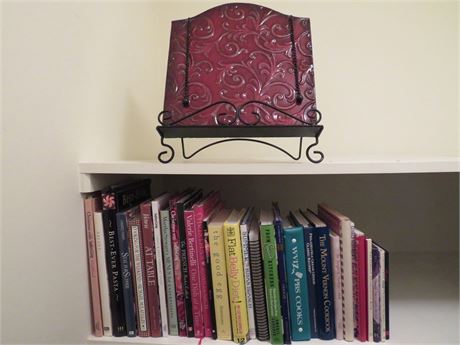 Cookbooks with Metal Easel Stand