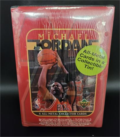 Michael Jordan Chicago Bulls Commemorative 6 Metal Card Set and Tin