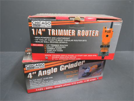 Transitional Design Online Auctions - CHICAGO ELECTRIC Angle Grinder ...
